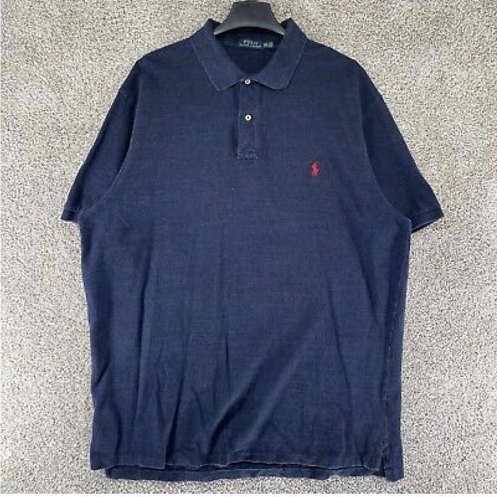 Ralph Lauren Polo Shirt Sz.XL Blue Casual Short Sleeve Red Pony Logo